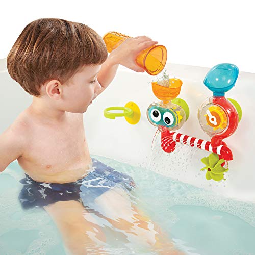 Yookidoo Baby Bath Toy (for Toddlers 1-3) - Spinning Gear and Googly Eyes for Toddler and Baby Bath Time Sensory Development - Attaches to Any Size Tub Wall - 1+ Years