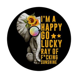 Sunshine Sunflower Positive Quote Elephant Gift Women Girl PopSockets PopGrip: Swappable Grip for Phones & Tablets