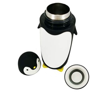 szwgmy penguin stainless steel water bottle tea coffee travel mug insulation for hot & cold,vacuum flask cup (black)