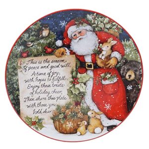 certified international magic of christmas santa pass along serving plate, multicolored