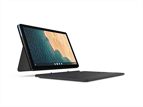 Lenovo Chromebook Duet, 2-in-1, 10.1" WUXGA (1920 x 1200) Display, MediaTek Helio P60T, 4GB LPDDR4X RAM, 128GB eMCP SSD, Integrated ARM G72 MP3 Graphics, Chrome OS, ZA6F0031US, Ice Blue + Iron Grey