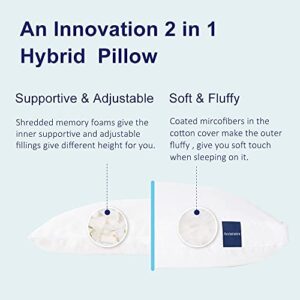 ACCURATEX King Size Hybrid Memory Foam Pillows Set of 2 with Super Soft Down Alternative Comforter King Size