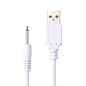 massager replacement dc charging cable - usb charger cord - 2.5mm (white) - fast charging