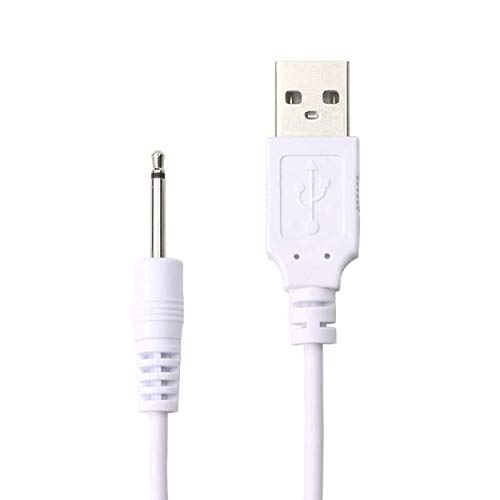 Massager Replacement Dc Charging Cable - USB Charger Cord - 2.5mm (White) - Fast Charging