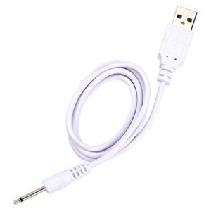 Massager Replacement Dc Charging Cable - USB Charger Cord - 2.5mm (White) - Fast Charging