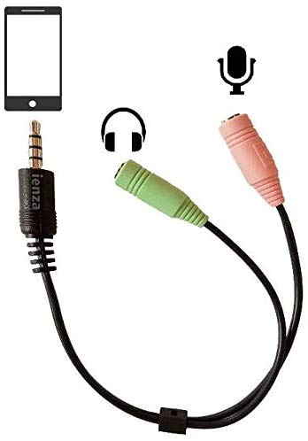 Smartphone / PC Combo Jack Mic & Headphone Splitter Adapter for iPhone, Tablets, PC, Laptop, Mac & Android Devices for YouTube, Vlog, Podcast, Video Chat