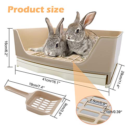 BWOGUE Large Rabbit Litter Box Toilet,Potty Trainer Corner Litter Bedding Box with Drawer Larger Pet Pan for Adult Guinea Pigs, Rabbits, Hamster, Chinchilla, Ferret, Galesaur, Small Animals