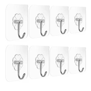 12pcs/set transparent seamless self adhesive hook load bearing 13.2lb/6kg(max) waterproof and oilproofstrong stick hook bathroom kitchen wall hanger