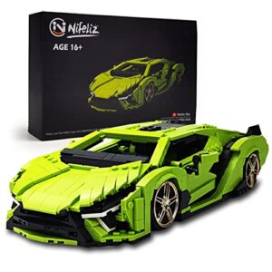 nifeliz mini sai sports car moc building blocks and construction toy, adult collectible model cars set to build, 1:14 scale sports car model (1133 pcs)