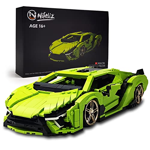 Nifeliz Mini SAI Sports Car MOC Building Blocks and Construction Toy, Adult Collectible Model Cars Set to Build, 1:14 Scale Sports Car Model (1133 Pcs)