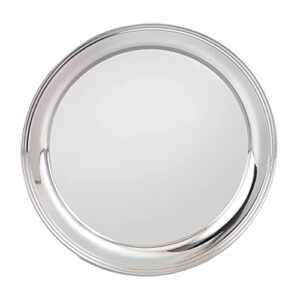 elegance round stainless steel serving tray, 17", silver