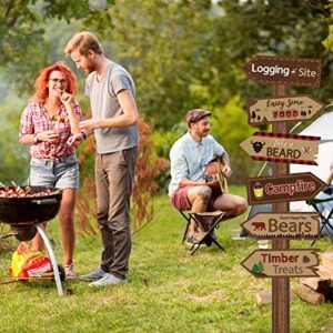 20 Pieces Lumberjack Party Directional Welcome Signs Door Cutouts Camping Winter Birthday Party Favor Ideas Decoration Supplies