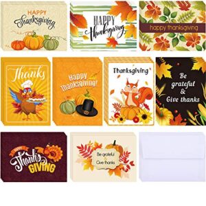 set of 36 thanksgiving greeting cards with envelopes, 9 thanksgiving designs note cards for thanksgiving, appreciation