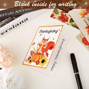 Set of 36 Thanksgiving Greeting Cards with Envelopes, 9 Thanksgiving Designs Note Cards for Thanksgiving, Appreciation