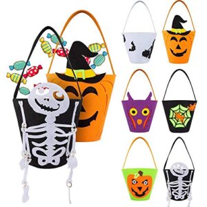 6 piece trick or treat bucket, halloween treat bags, non-toxic halloween party supplies for kids, boys and girls