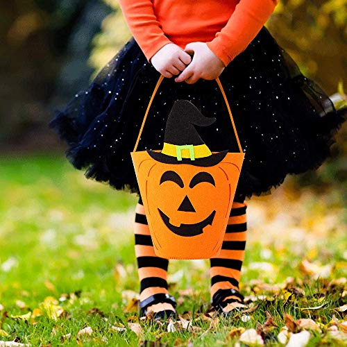 6 Piece Trick or Treat Bucket, Halloween Treat Bags, Non-Toxic Halloween Party Supplies for Kids, Boys and Girls