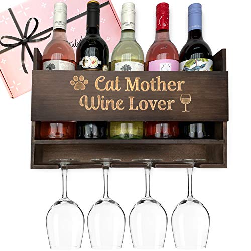 GIFTAGIRL Cat Lover Gifts for Women This Christmas. Our Cat Mother Wine Lover Wine Gifts for Women or Cat Themed Gifts for Women are Ideal Cat Gifts for Cat Lovers and Arrive Beautifully Gift Boxed