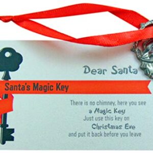 Santa Key for No Chimney Houses Magic Skeleton Keys with Santas Face, 2 Inches Long