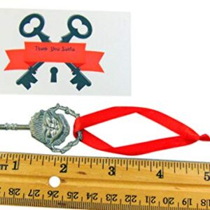 Santa Key for No Chimney Houses Magic Skeleton Keys with Santas Face, 2 Inches Long