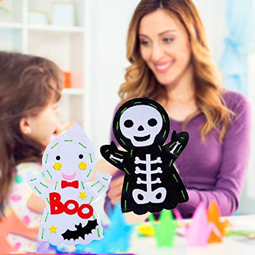 Zivock Halloween Handmade Dolls Cartoon Ghost Pumpkin DIY Craft Sew Patches Hand Puppet Scary Festive Party Supplies