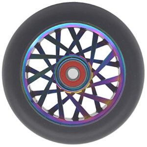 aibiku 110mm Hollow Wheel - Bearings ABEC 11 Installed - Pro Stunt Scooter Wheel fit for Fuzion/Envy/MGP/Lucky TFOX/Vokul Pro Scooter Replacement Wheels - 2PCS(Colorful/Black)