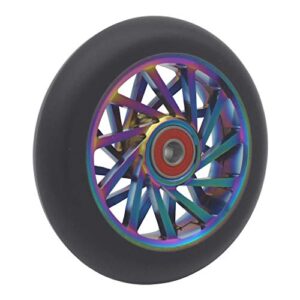 aibiku 110mm Hollow Wheel - Bearings ABEC 11 Installed - Pro Stunt Scooter Wheel fit for Fuzion/Envy/MGP/Lucky TFOX/Vokul Pro Scooter Replacement Wheels - 2PCS(Colorful/Black)