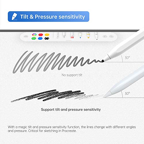 Palm Rejection Stylus Pen for Apple iPad, Pencil with Tilt Sensitivity Digital Pen Compatible with iPad(2018 and Later Version) iPad Pro 11&12.9inch/Air 3&4&5/Mini 5&6/iPad 6/7/8/9/10th Generation