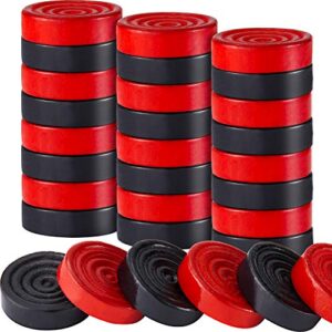 48 pieces wooden checkers pieces only 1.06 inch wood checker board game pieces with stackable ridge and drawstring cloth pouch, red and black color