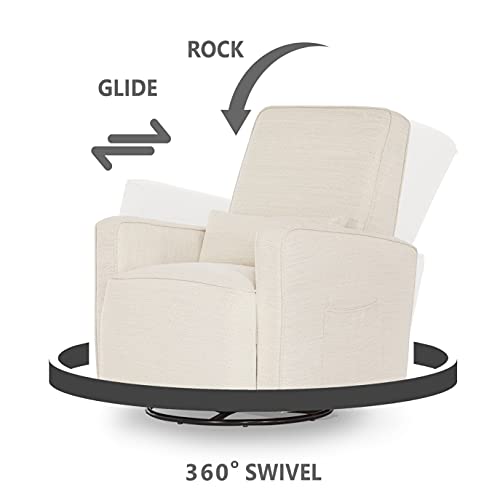 Evolur Holland Upholstered Plush Seating Glider Swivel, Glider Chair for Nursery in Thunder, Modern Nursery Glider, Tool-Free Assembly, Easy to Clean, Environmentally Conscious Glider