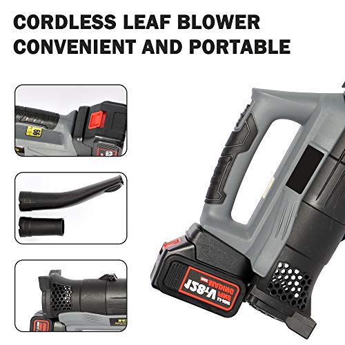 Vilobos Cordless Leaf Blower 20V 4.0Ah 124MPH Variable Speed Lithium Battery and Charger Included for Lawn Care -Black