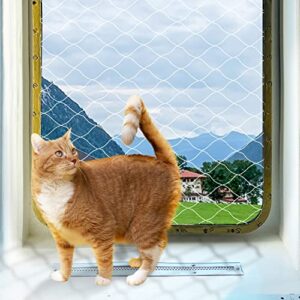 pawise cat safety net, cat balcony net pet anti-fall netting for window stairs,dog fence nets transparent（6m x 3m）