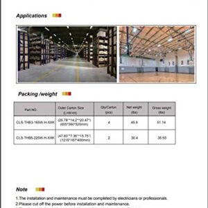 Commercial Lighting Services LED HighBay Light 165 Watt Warehouse Light, 21450 Lumens, 5000 Kelvin High Bay