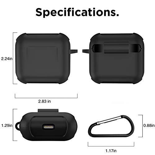 Alquar Case Cover for Skullcandy Indy EVO, Anti-Lost/Shockproof/Waterproof/LED Visible, Skullcandy Indy Evo True Wireless in-Ear Earbud Silicone Case Cover with Keychain -Black
