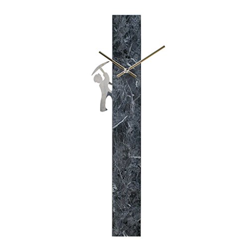 SPICE OF LIFE Edge Pendulum Wall Clock Pillar - Marble Grey - Wooden Frame, Analog Time Display, Home Décor