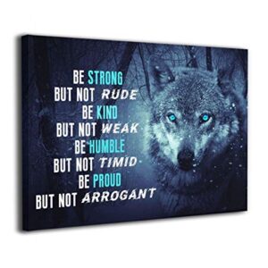 motivational wall art inspirational quotes office canvas poster print framed artwork mindset like a wolf home decor for living room bathroom decoration 16x20inch