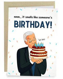 sleazy greetings funny joe biden sniffing smelling birthday card | joe biden gag gift | political bday congratulations joe biden card