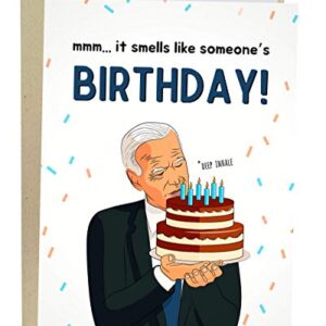 Sleazy Greetings Funny Joe Biden Sniffing Smelling Birthday Card | Joe Biden Gag Gift | Political Bday Congratulations Joe Biden Card