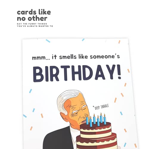 Sleazy Greetings Funny Joe Biden Sniffing Smelling Birthday Card | Joe Biden Gag Gift | Political Bday Congratulations Joe Biden Card