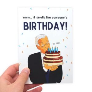 Sleazy Greetings Funny Joe Biden Sniffing Smelling Birthday Card | Joe Biden Gag Gift | Political Bday Congratulations Joe Biden Card