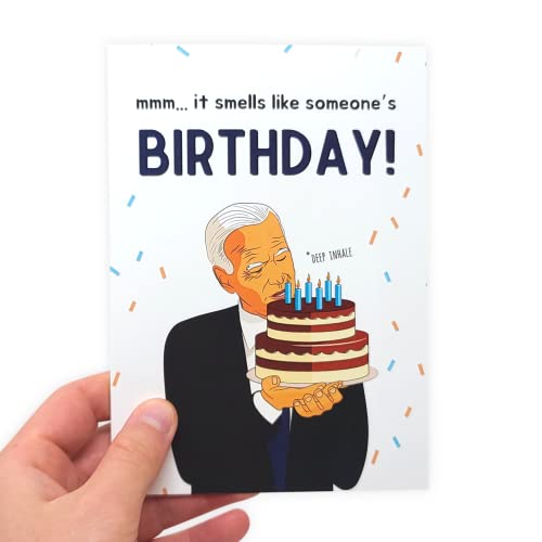 Sleazy Greetings Funny Joe Biden Sniffing Smelling Birthday Card | Joe Biden Gag Gift | Political Bday Congratulations Joe Biden Card