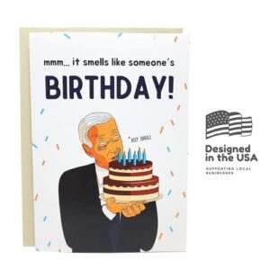 Sleazy Greetings Funny Joe Biden Sniffing Smelling Birthday Card | Joe Biden Gag Gift | Political Bday Congratulations Joe Biden Card