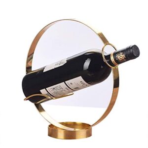 zhiq single bottle countertop wine holder, free standing metal wine rack, wine bottle storage holder, display shelf for tabletop, silver/gold/bronze