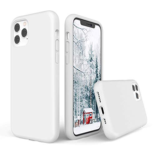 SURPHY Silicone Case Compatible with iPhone 11 Pro Case, Liquid Silicone Full Body Thickening Design Phone Case (with Microfiber Lining) for iPhone 11 Pro 5.8 inch (White)