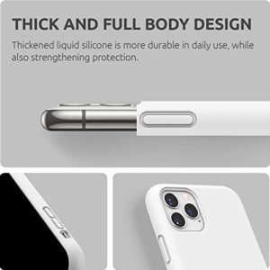 SURPHY Silicone Case Compatible with iPhone 11 Pro Case, Liquid Silicone Full Body Thickening Design Phone Case (with Microfiber Lining) for iPhone 11 Pro 5.8 inch (White)