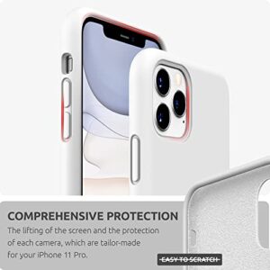 SURPHY Silicone Case Compatible with iPhone 11 Pro Case, Liquid Silicone Full Body Thickening Design Phone Case (with Microfiber Lining) for iPhone 11 Pro 5.8 inch (White)