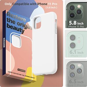 SURPHY Silicone Case Compatible with iPhone 11 Pro Case, Liquid Silicone Full Body Thickening Design Phone Case (with Microfiber Lining) for iPhone 11 Pro 5.8 inch (White)