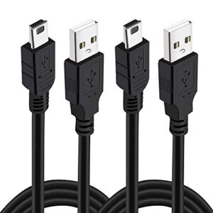 2pack 10ft ps3 controller charging cable, magnetic ring mini usb data charging cord for sony playstation 3/ ps3 slim/ps move controllers gopro,hd,dash cam,mp3 player digital cameras, ti-84 plus ce etc