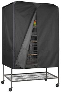 explore land pet cage cover with removable top panel - good night cover for bird critter cat cage to small animal privacy & comfort (large, black)