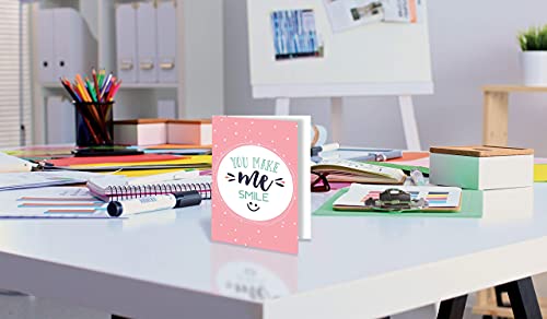 Thinking of You Hello Greeting Cards, Friendship Cards, 100-Pack, 4 x 6 inch, 6 Fun Modern Cover Designs, Blank Inside, by Better Office Products, Encouragement Appreciation Note Cards, with Envelopes