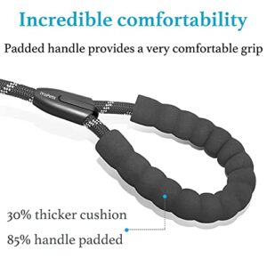 iYoPets Double Dog Leash with Two Extra Traffic Handles, 360 Swivel No Tangle Dual Dog Walking Leash, Comfortable Shock Absorbing Reflective Bungee for Two Dogs (18~120 lbs, Black)